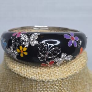 Belle Etoile Hand Painted Art Deco Flutter Bangle Bracelet
